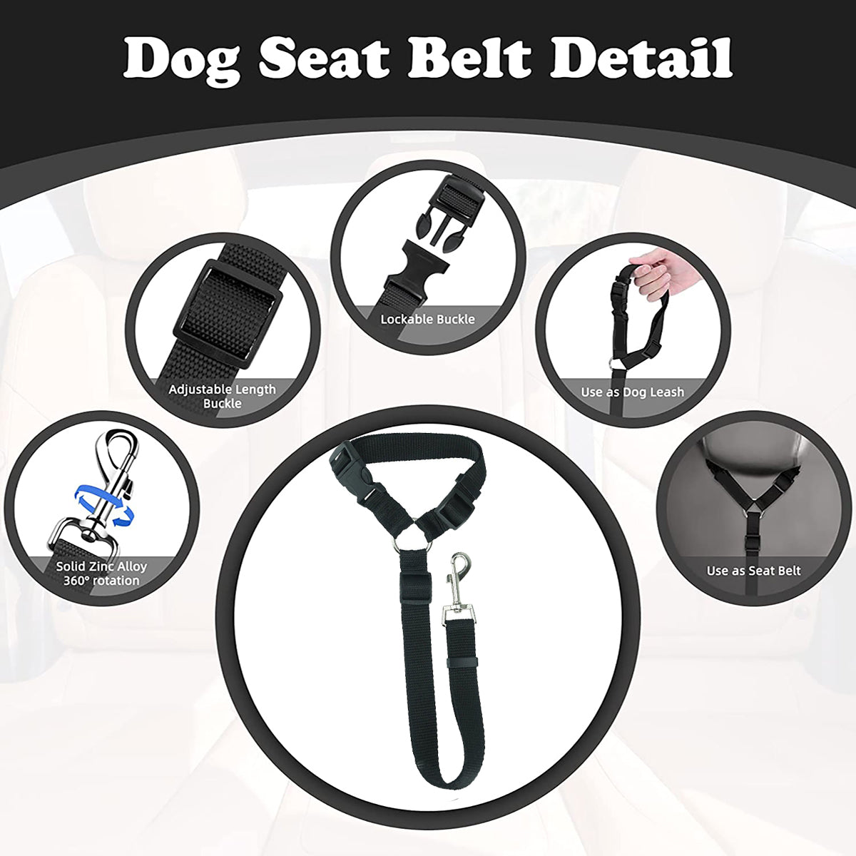 Adjustable Pet Seatbelt Harness