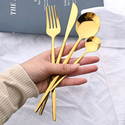 Complete 24pc Stainless Steel Lux Cutlery Set