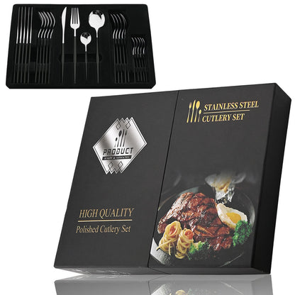 Complete 24pc Stainless Steel Lux Cutlery Set