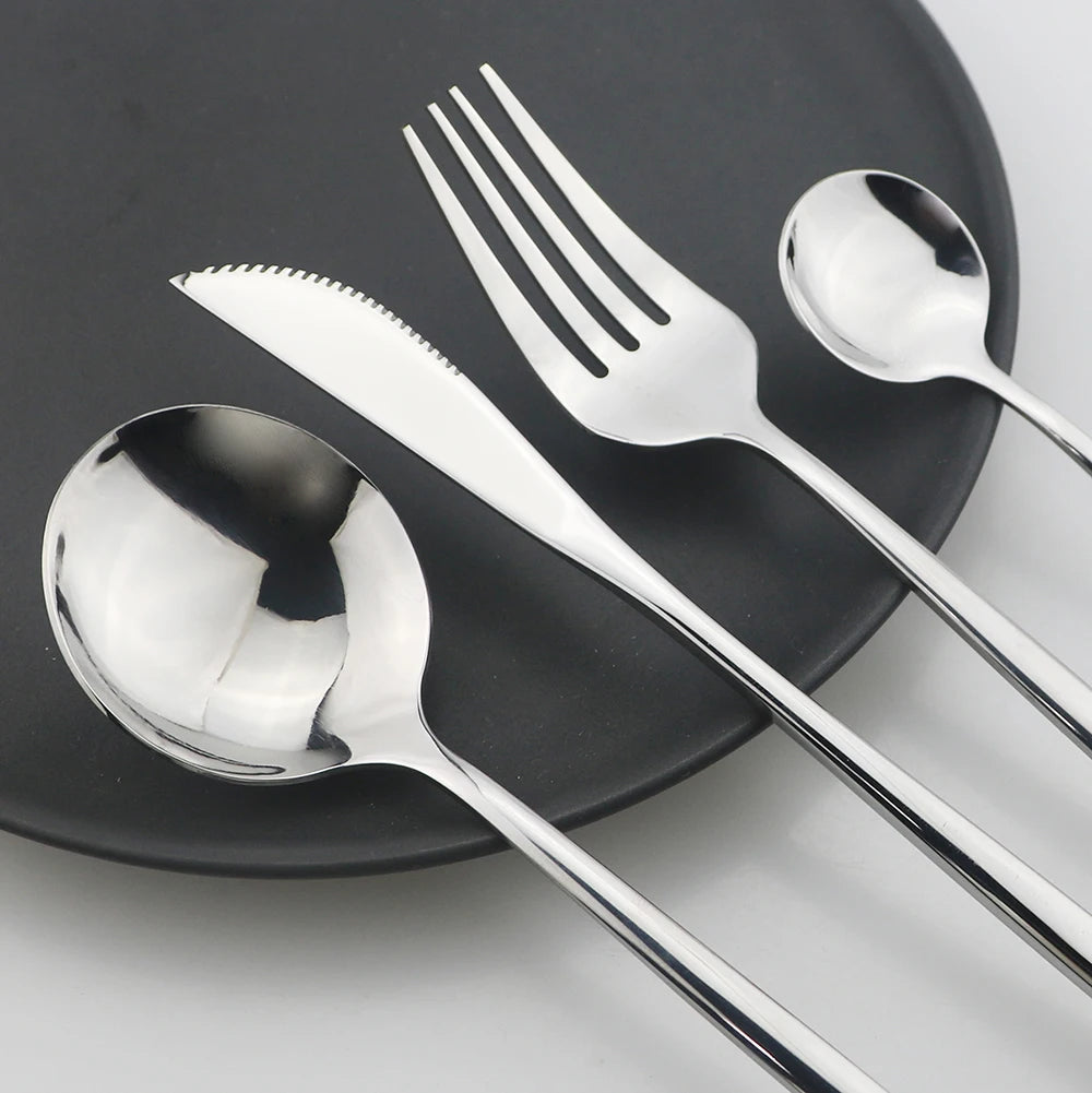 Complete 24pc Stainless Steel Lux Cutlery Set