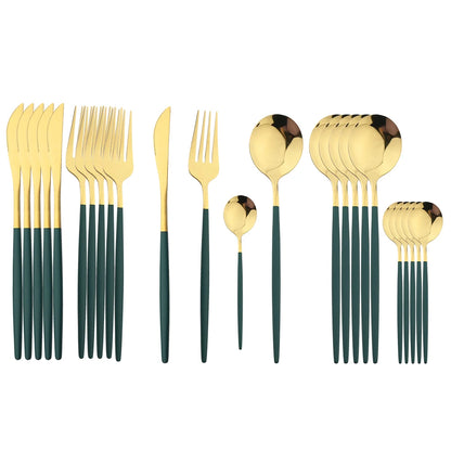 Complete 24pc Stainless Steel Lux Cutlery Set