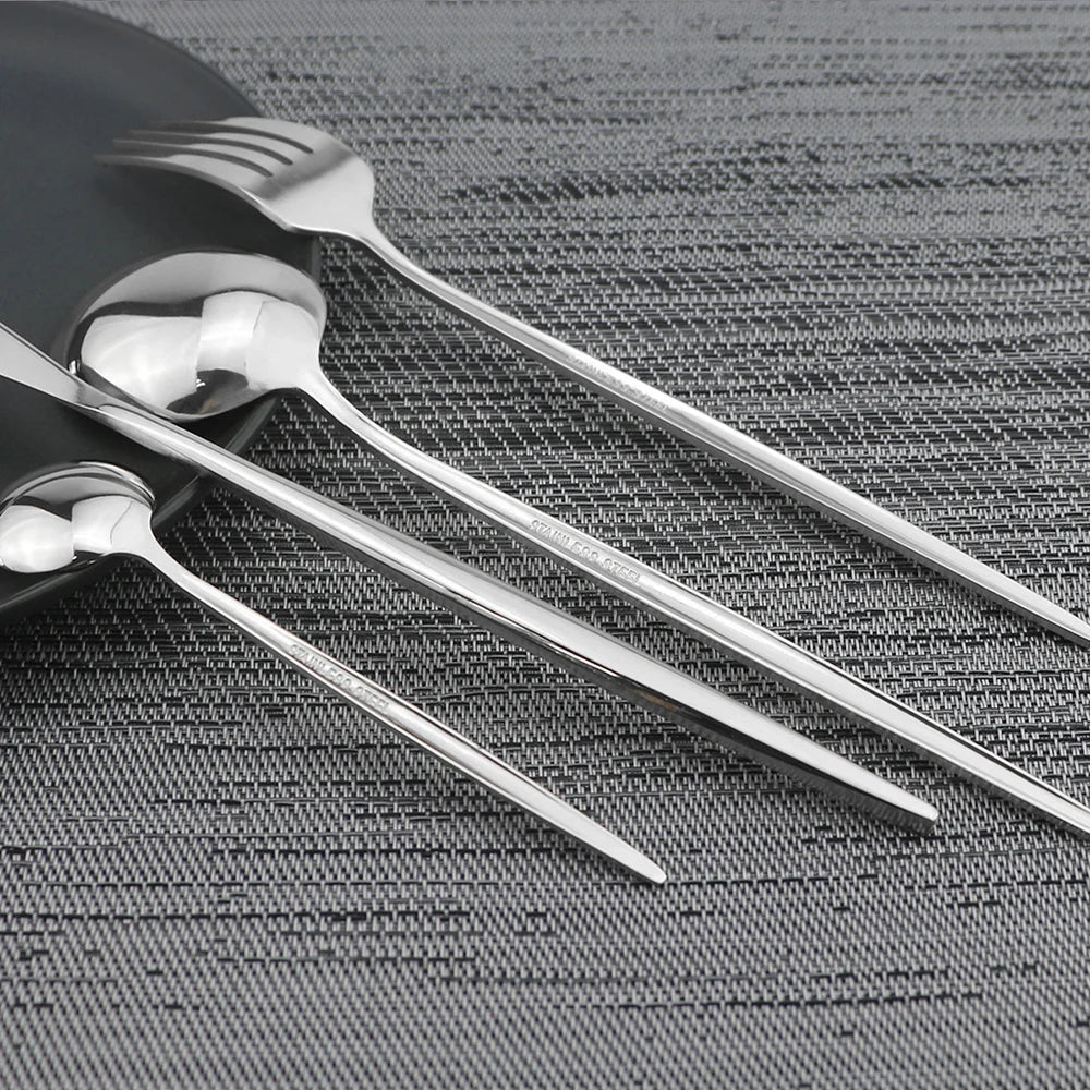 Complete 24pc Stainless Steel Lux Cutlery Set