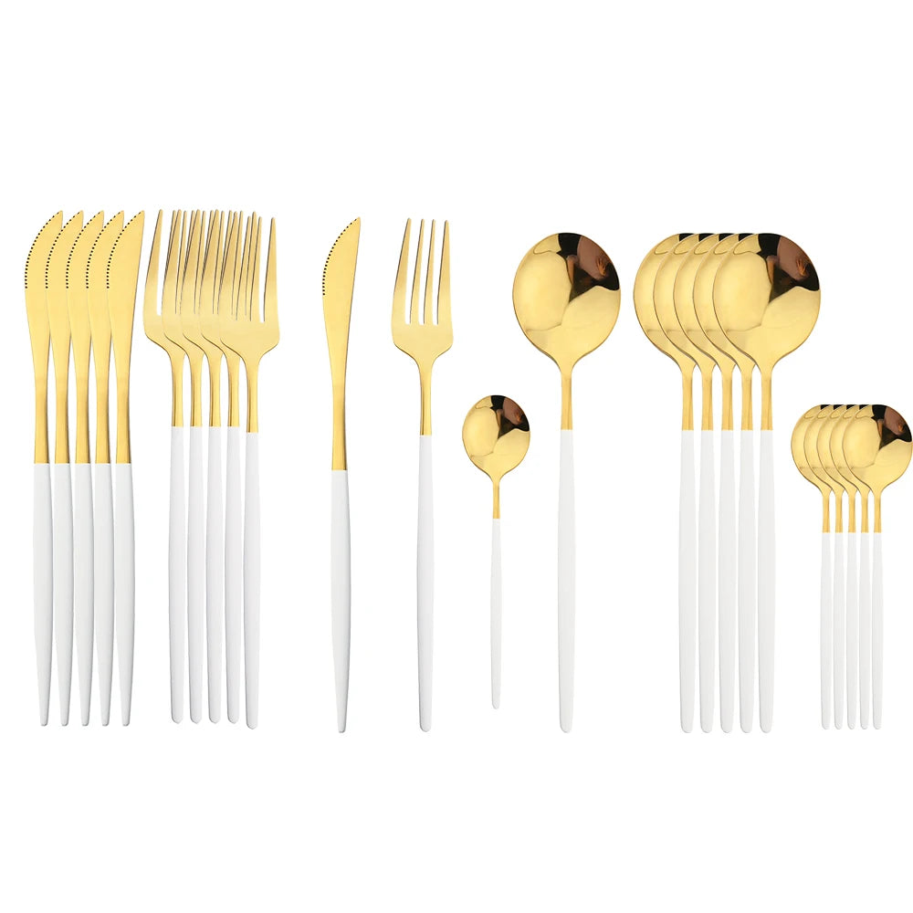 Complete 24pc Stainless Steel Lux Cutlery Set